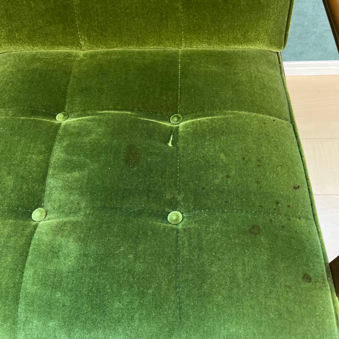 カリモク60 Kチェア ① 1人掛けモケットグリーン　近距離　大阪府引き取り希望
