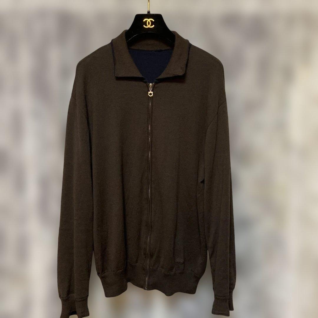 Ferragamo フェラガモ　リバーシブルジップアップ セーター