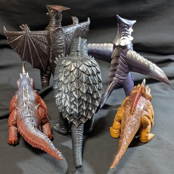 昭和ガメラ＆ギャオス他（バンダイ）ソフビフィギュア５体セット