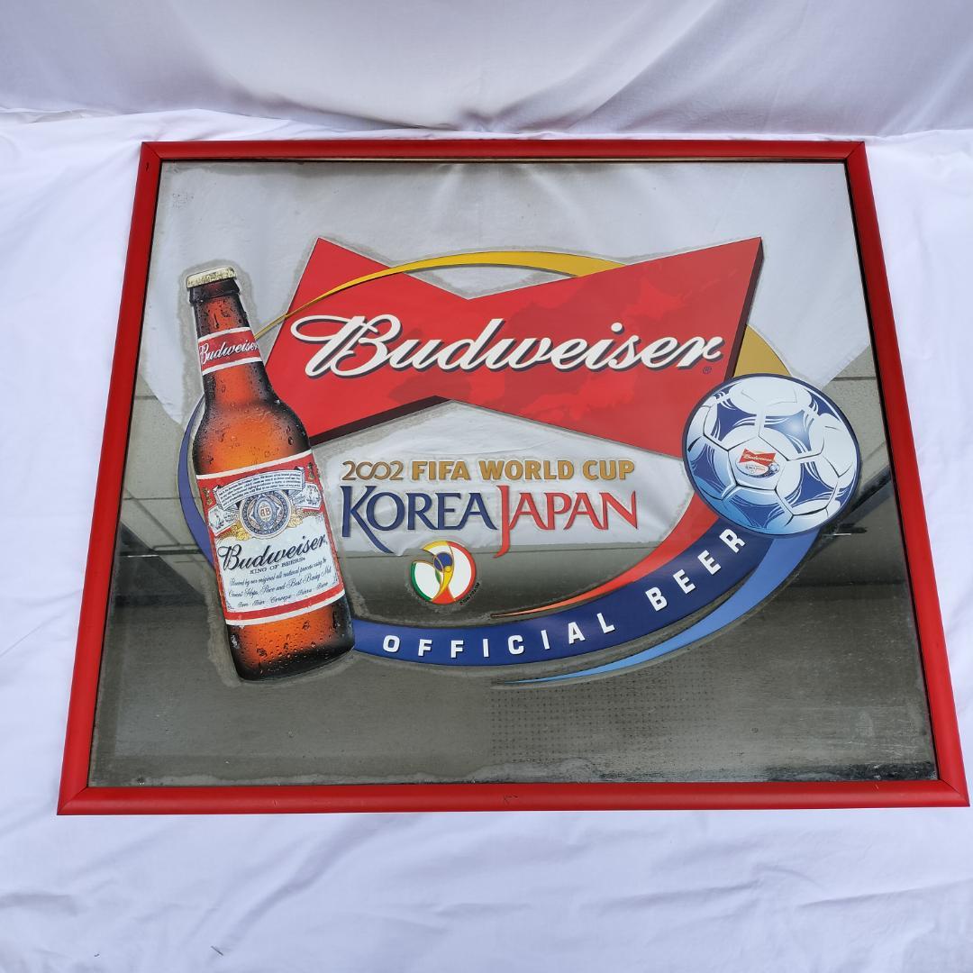バドワイザー 特大パブミラー 85cm　2002年FIFAワールドカップ記念