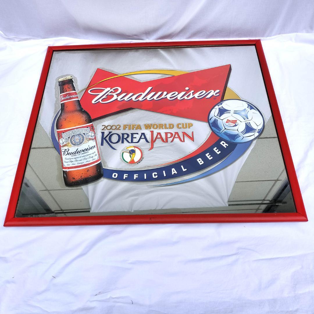 バドワイザー 特大パブミラー 85cm　2002年FIFAワールドカップ記念
