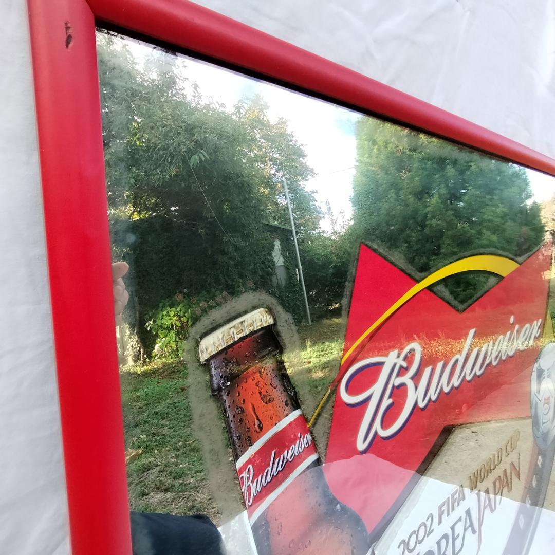 バドワイザー 特大パブミラー 85cm　2002年FIFAワールドカップ記念