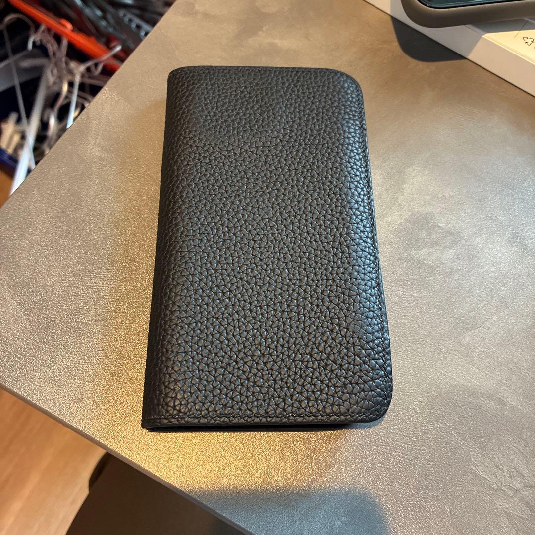 （iPhone15）MAISON TAKUYA ブラックレザー手帳型ケース