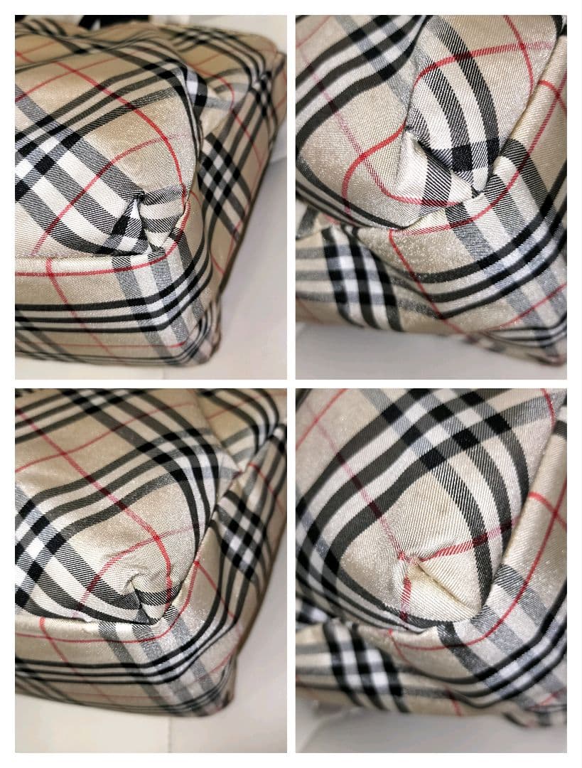 BURBERRY ノバチェック ナイロン ハンドバッグ レザーハンドル　舟形