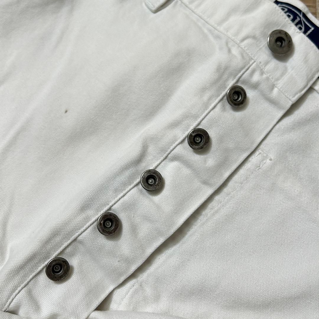 90s ラルフローレン ダブルニー ペインターパンツ ホワイト W40L30