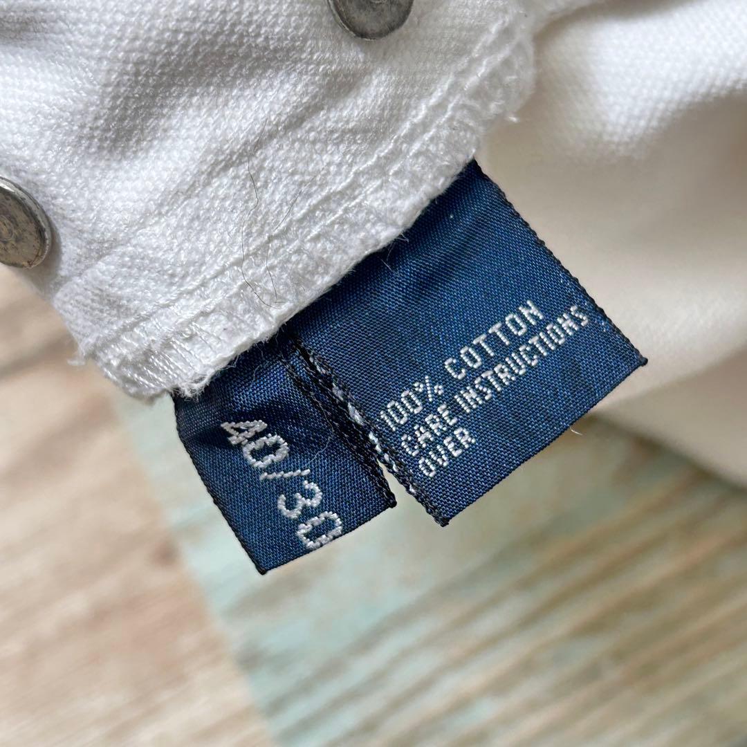 90s ラルフローレン ダブルニー ペインターパンツ ホワイト W40L30