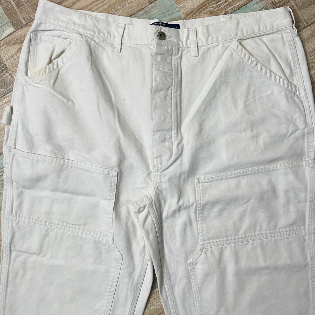 90s ラルフローレン ダブルニー ペインターパンツ ホワイト W40L30