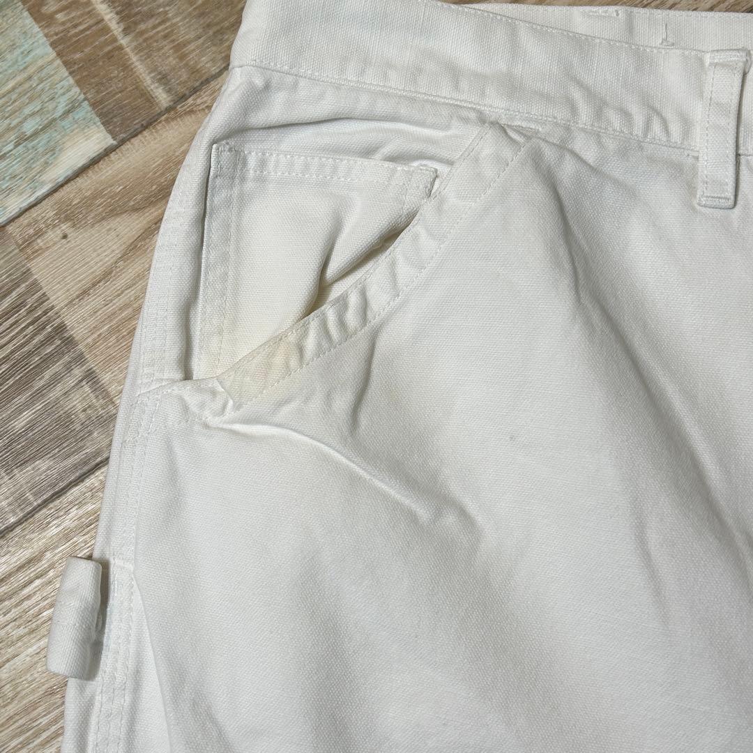 90s ラルフローレン ダブルニー ペインターパンツ ホワイト W40L30