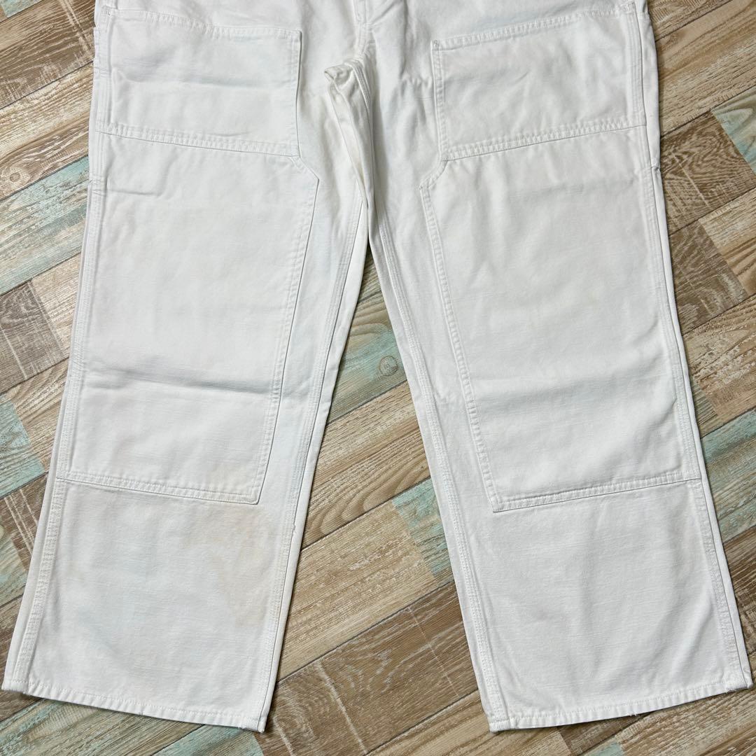 90s ラルフローレン ダブルニー ペインターパンツ ホワイト W40L30