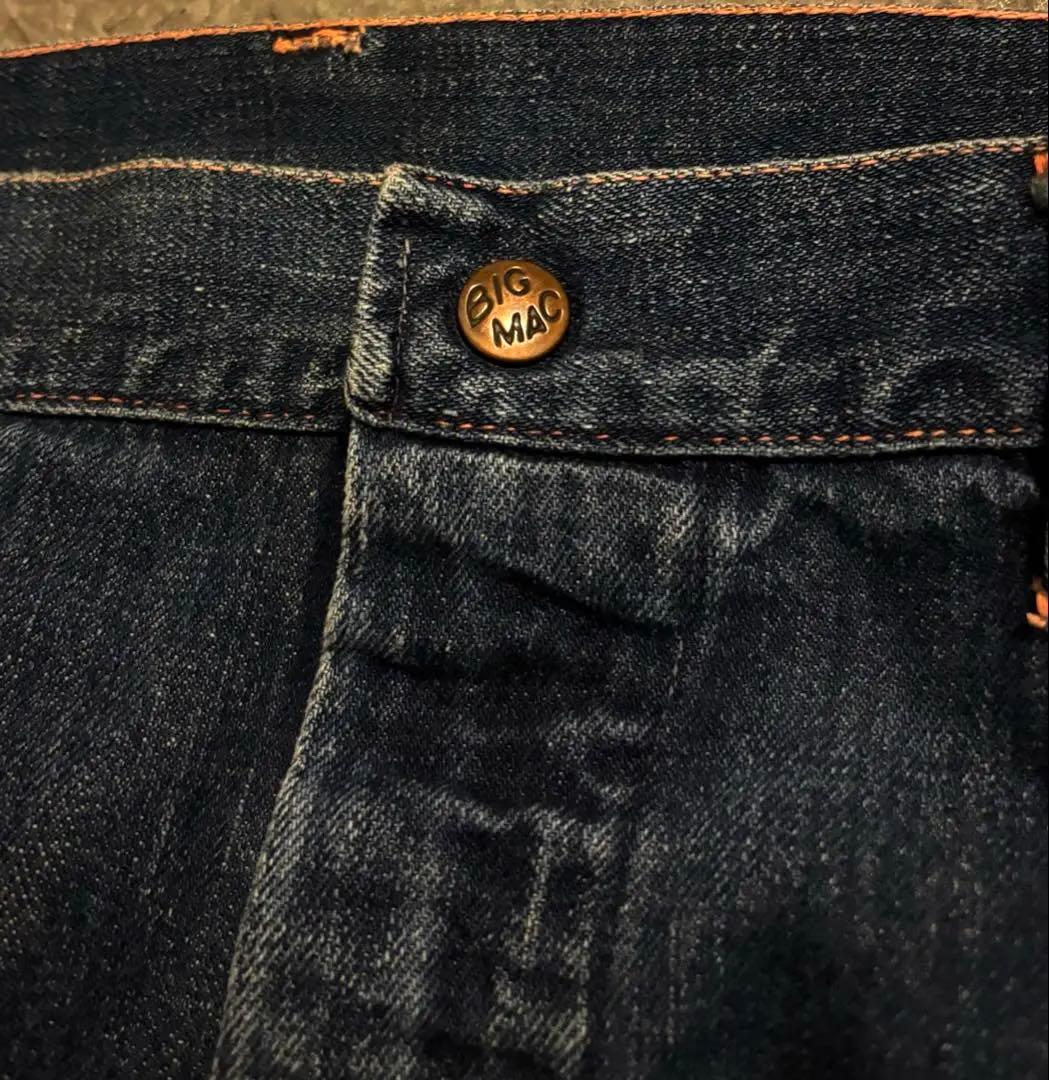 50's BIG MAC ペインター 片爪 縦落ち 濃紺 剥き出しリベット