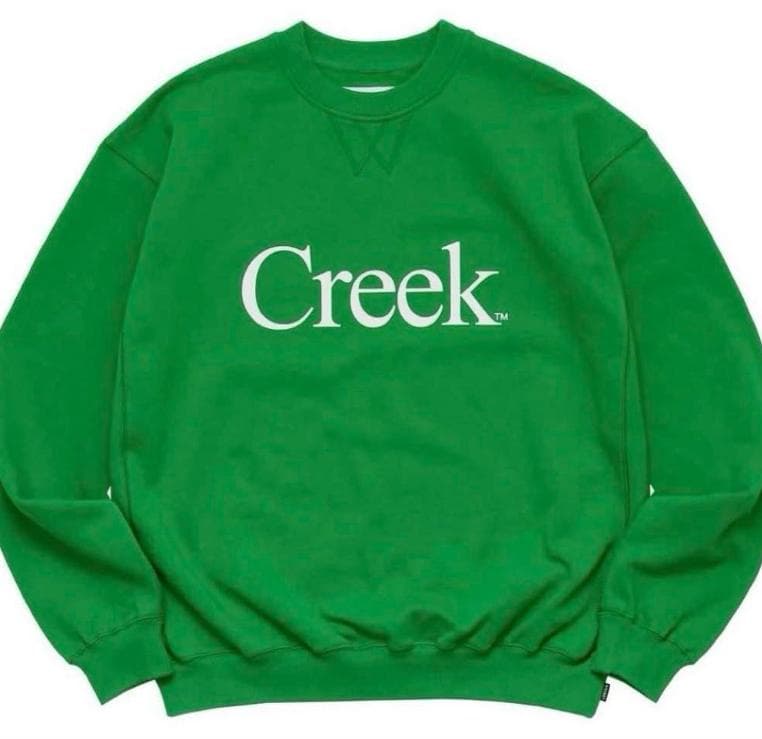 Mサイズ　Creek whimsy ロゴ グリーン スウェット