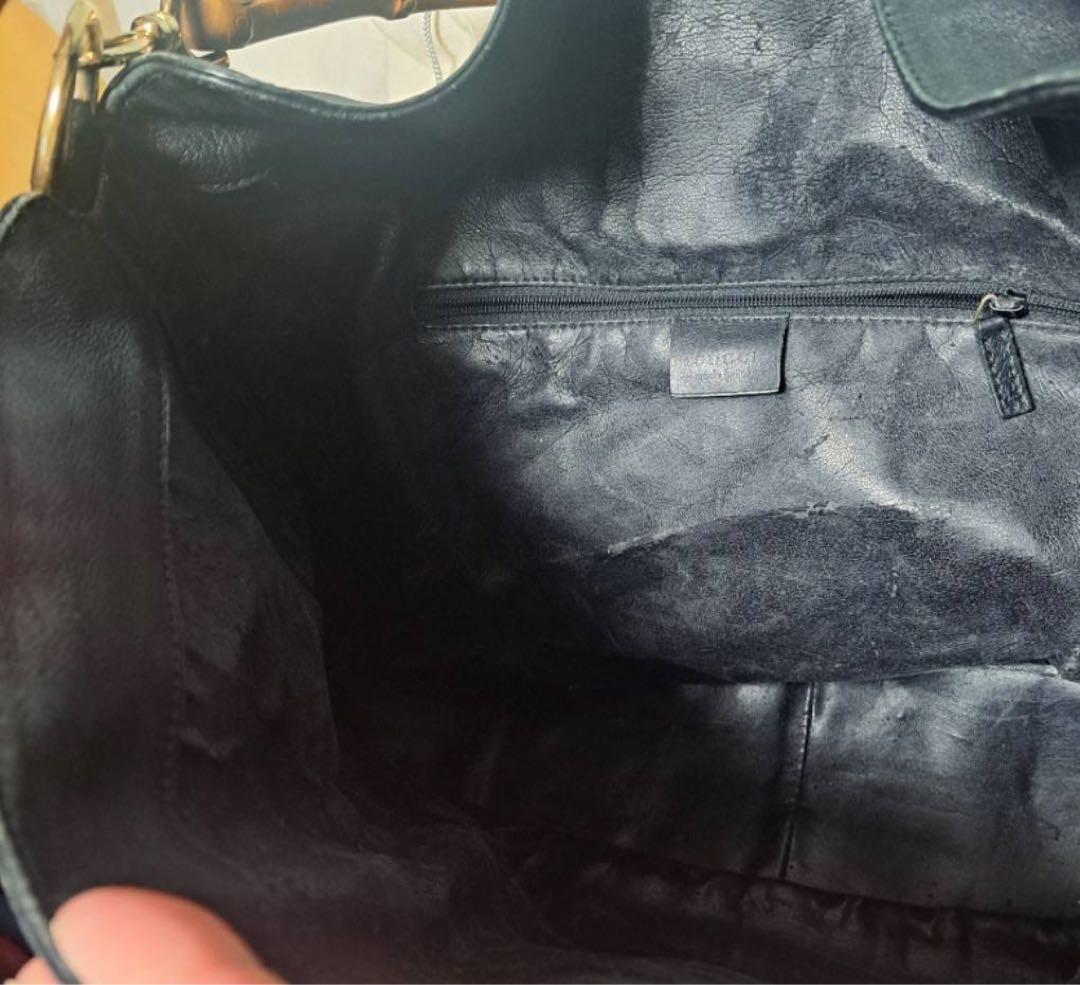 GUCCI ブラックレザー ハンドバッグ