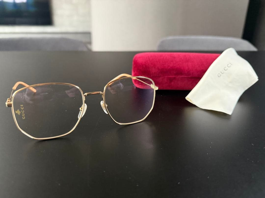 H*x様 美品) GUCCI グッチ ゴールド　スクエア　サングラス　GG039