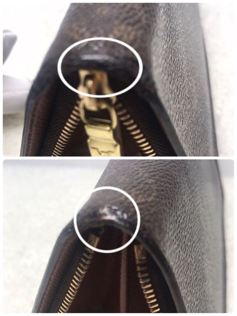 ルイヴィトン　モノグラム　ポルトモネジップ　ラウンドファスナー　長財布ブラウン