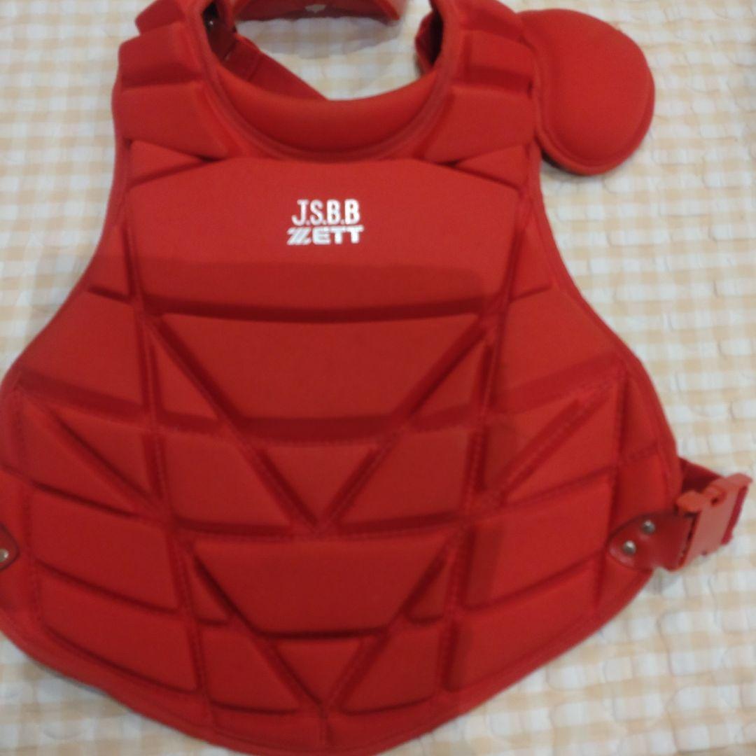 キャッチャー用プロテクターセット レッド（マスク無し）