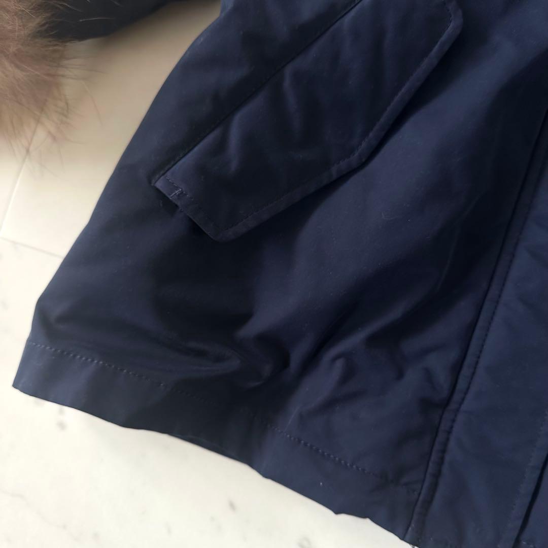 美品♪イネド 中綿ライナー付きモッズコート ファーフード ネイビー 大きいサイズ