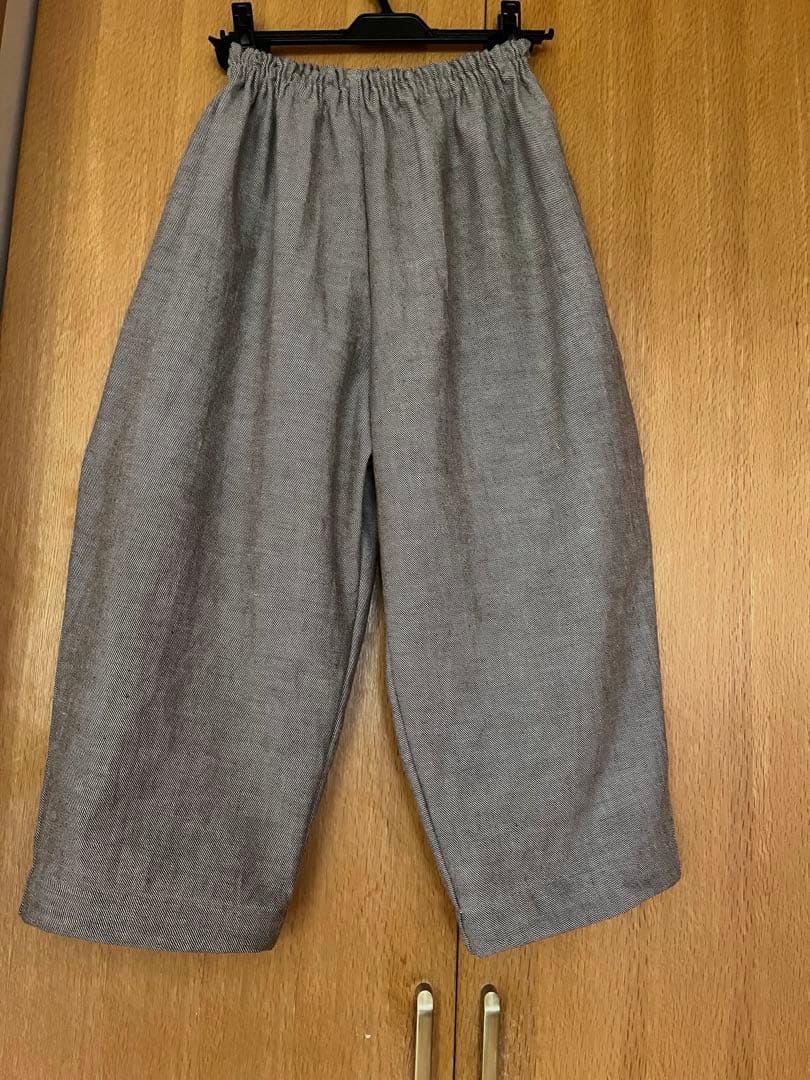 コットンパンツ　ガウチョパンツ　ゆったり　サンドベージュ 裾45 ハンドメイド