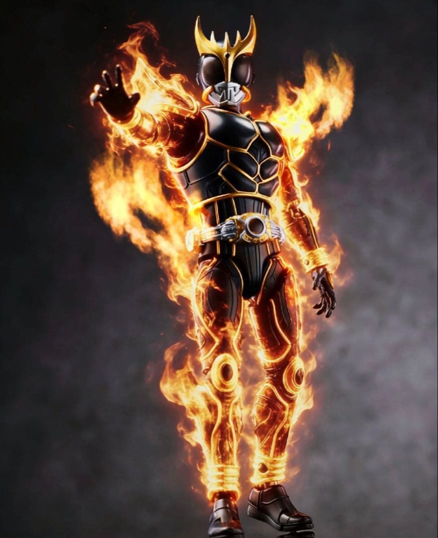 仮面ライダークウガ　アルティメットフォームプラモデル可動フィギュア発光LED付属