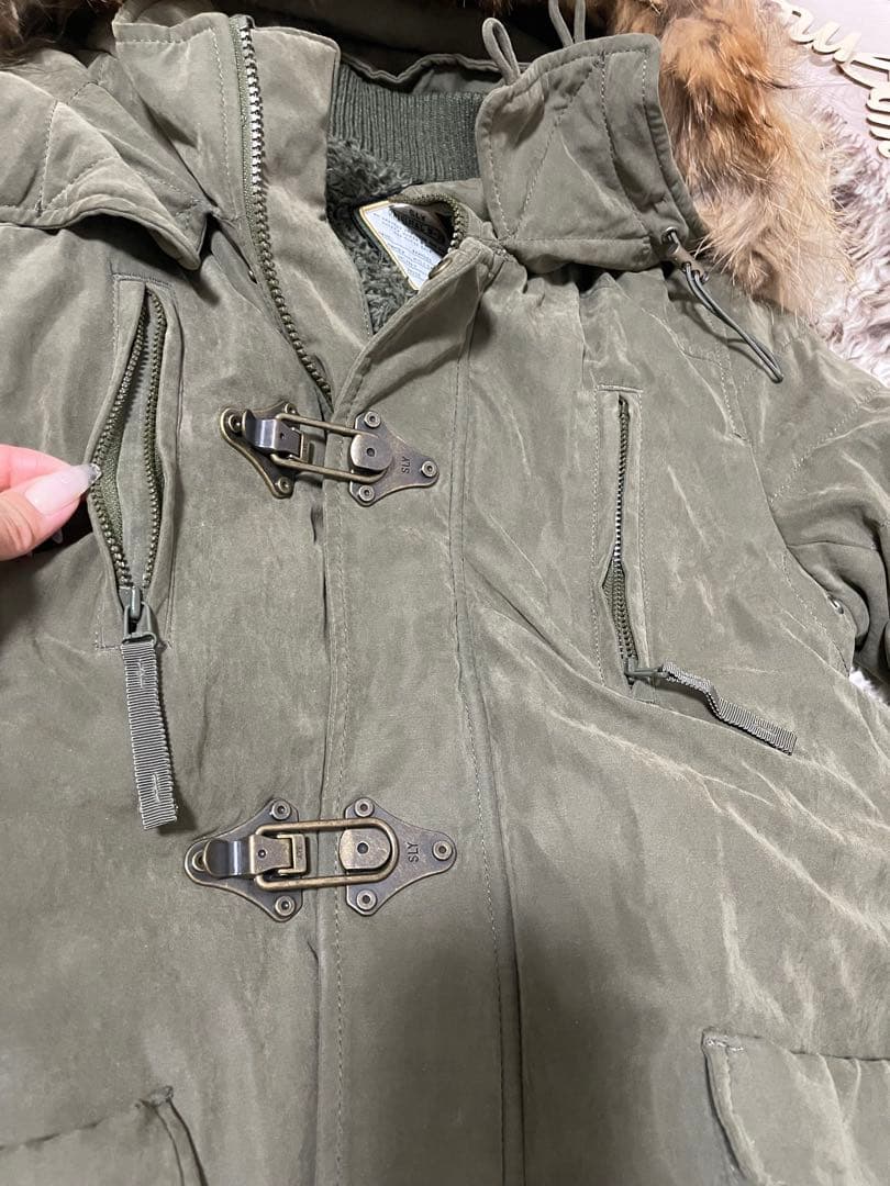 SLY オリーブグリーン モッズコート ファー付き