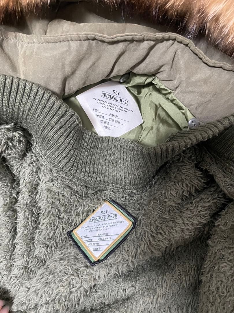 SLY オリーブグリーン モッズコート ファー付き