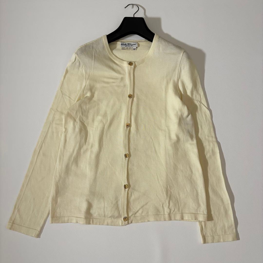 美品　サルヴァトーレフェラガモ　アンサンブル　ガンチーニ　スカーフリボン　M