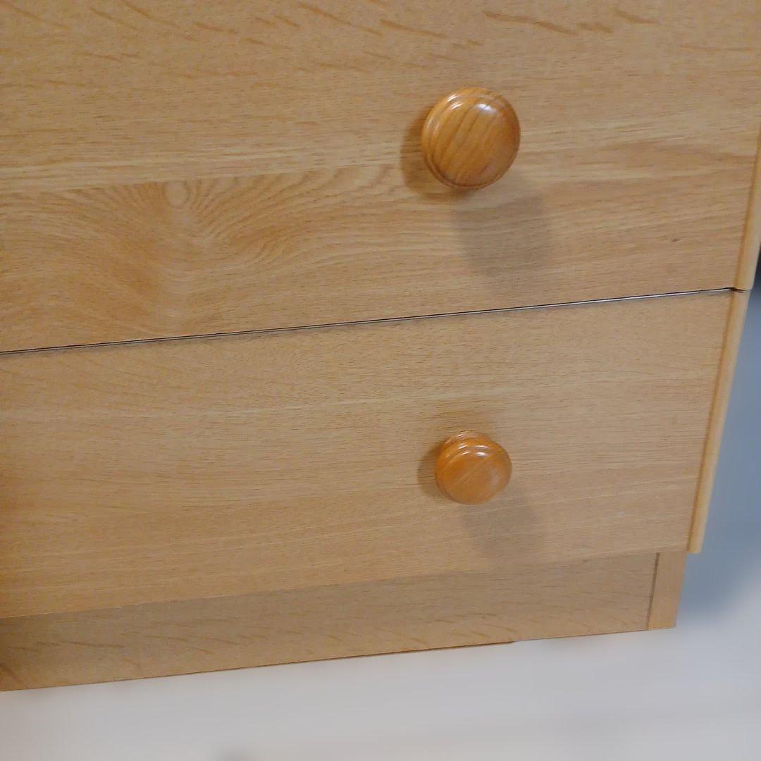 ナチュラルウッド洋服タンス ワードローブ 2引き出し