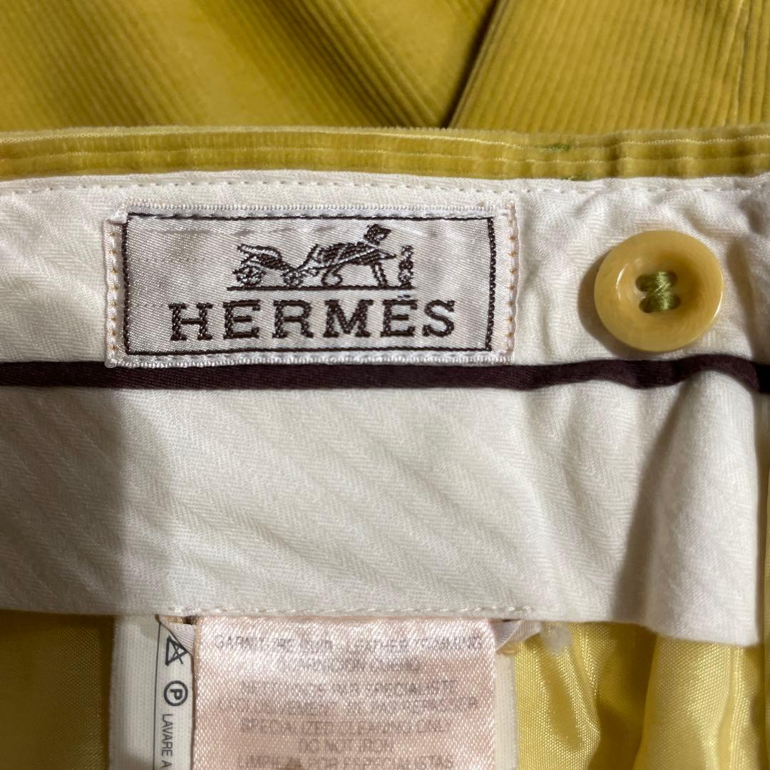 HERMES エルメス コーデュロイスラックス　セリエボタン