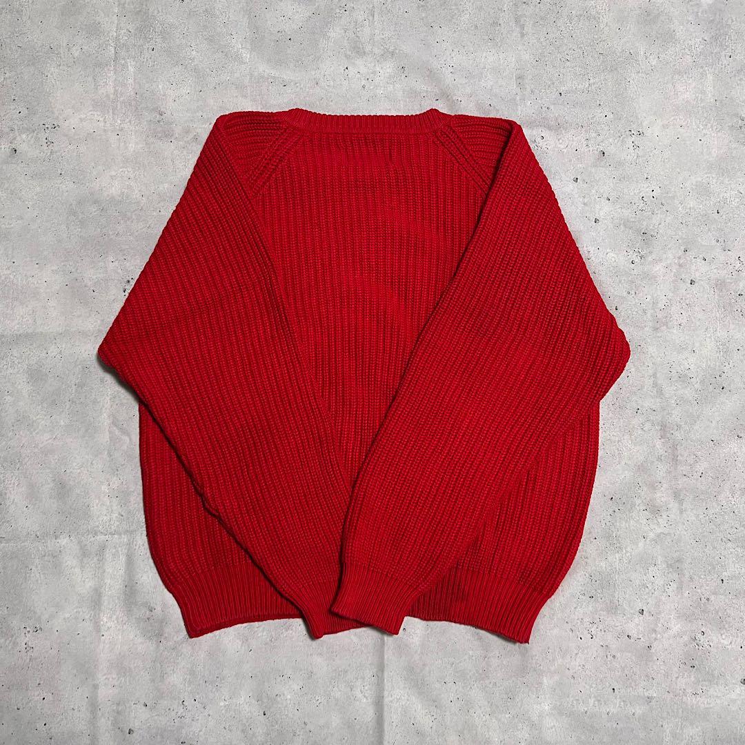 Eddie Bauer コットンニット　レッド　黒タグ後期　80〜90s