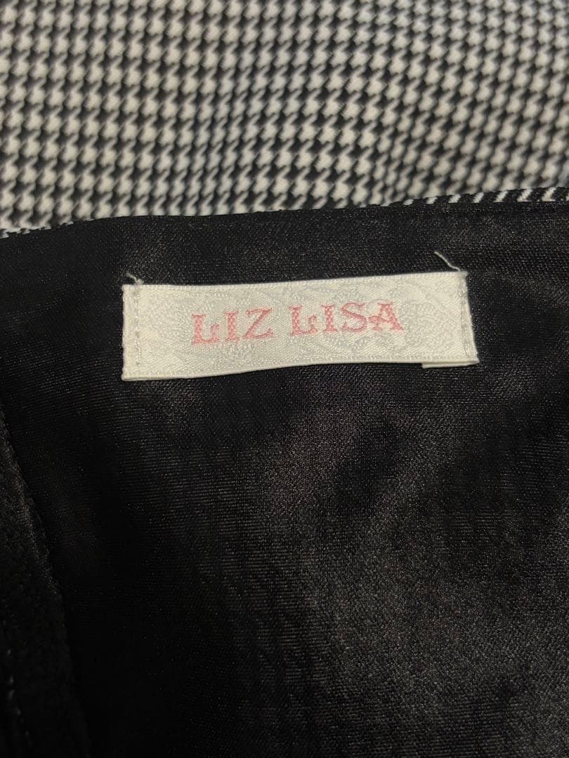 LIZLISA 2連リボンベルトスカパン ブラックチェック