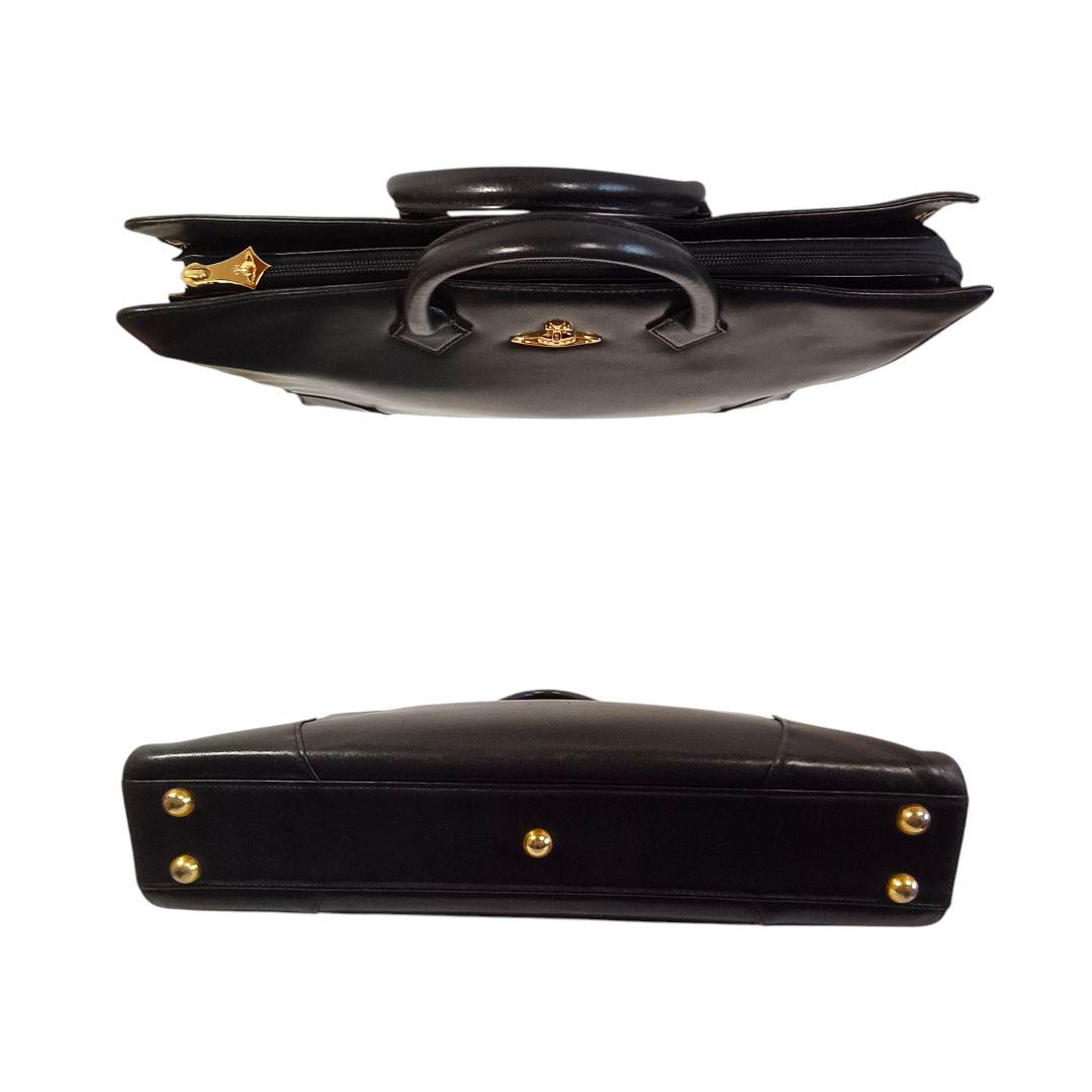 正規品 ヴィヴィアンウエストウッド ビジネスバッグ オーブロゴ レザー 黒