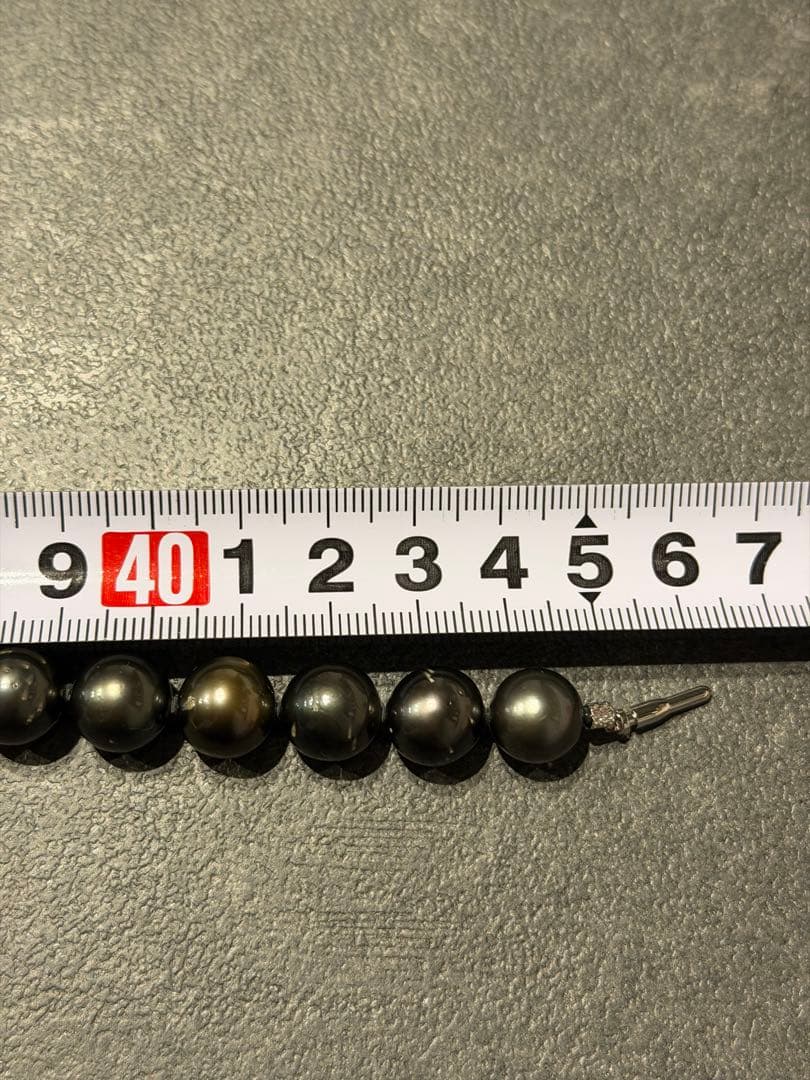 大粒 黒蝶真珠 ネックレス 鑑別書付き 10.5〜13.5mm 本真珠