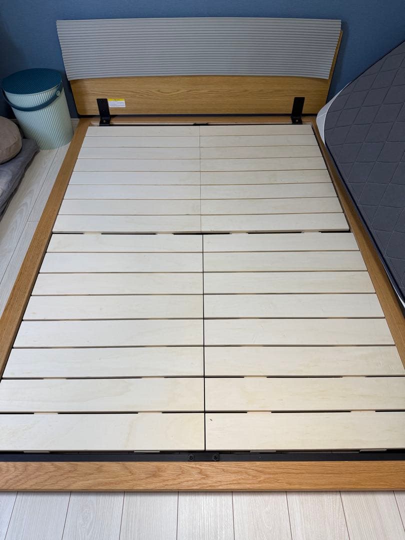 ダブルベッドフレーム 木製 無印良品　オーク材