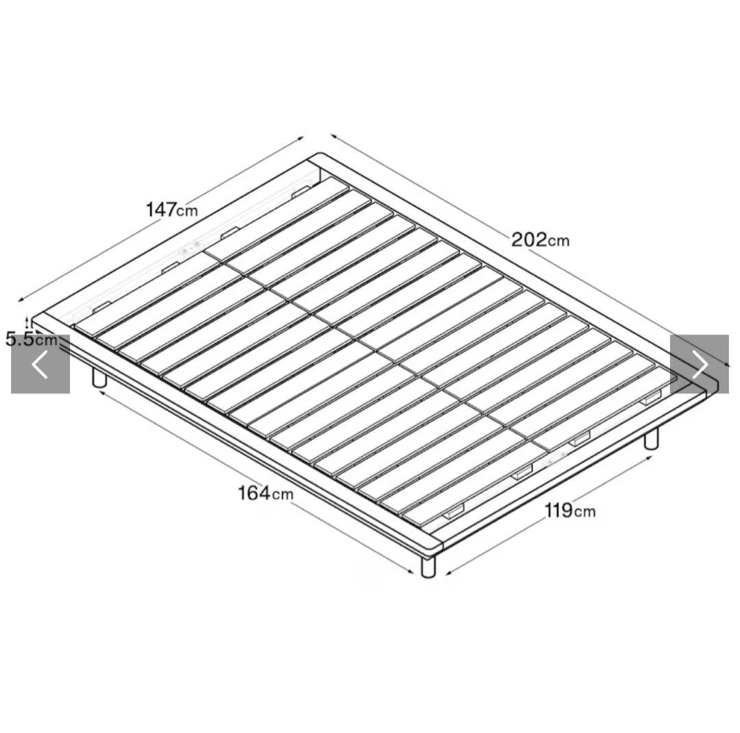 ダブルベッドフレーム 木製 無印良品　オーク材