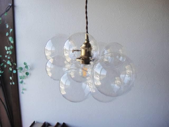 訳あり特価バブルガラスペンダントランプクリアLペンダントライトバブルシャンデリア