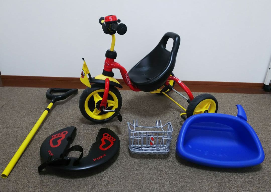 PUKY 三輪車 手押し可能 ドイツ製 前かご 後ろかご付き