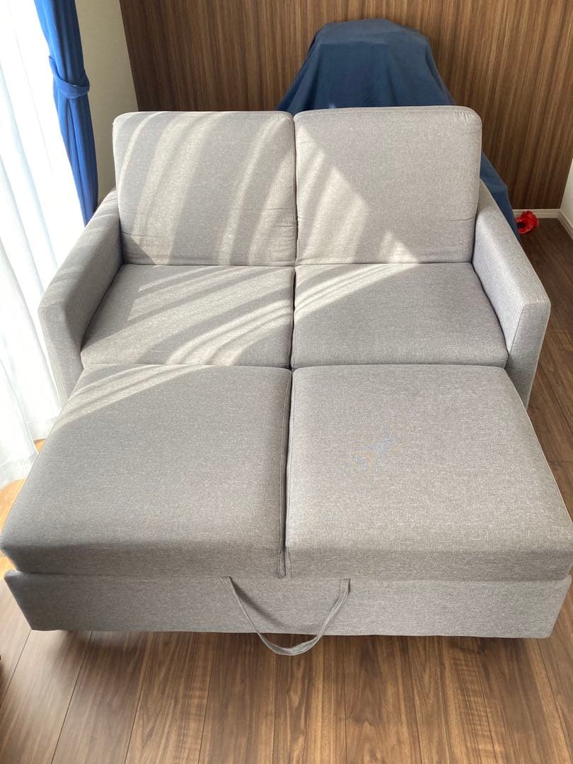 ニトリ バード3 グレー 2人掛けソファ ベット　リクライニング