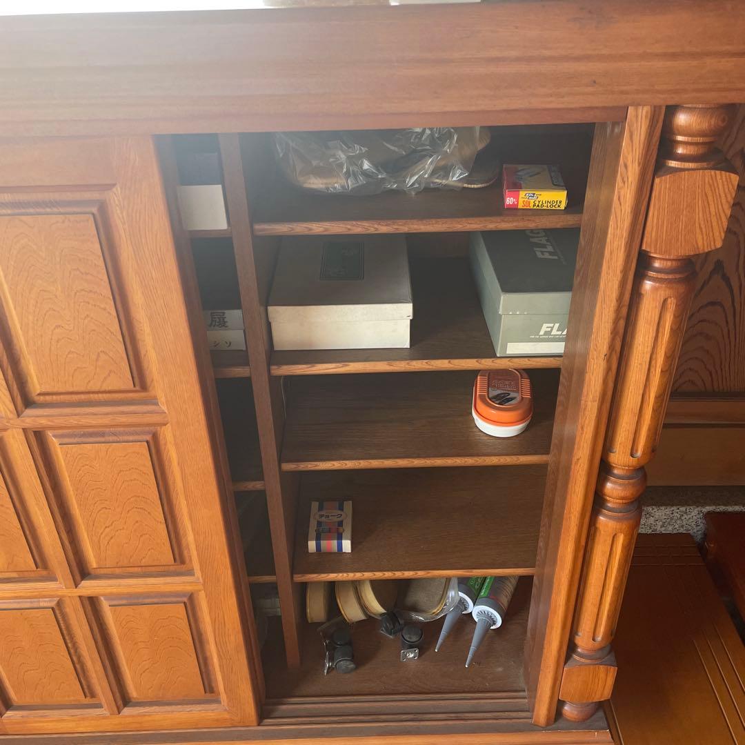 【送料込】木製　シューズラック　アンティーク