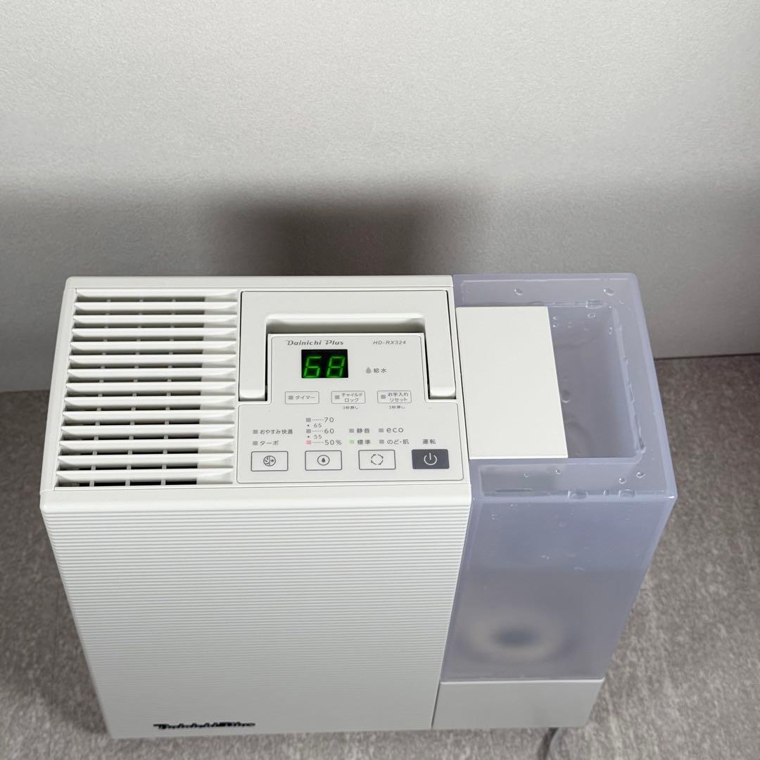 美品 元箱付 気化 ハイブリッド式加湿器(ダイニチプラス)HD-RX324-w
