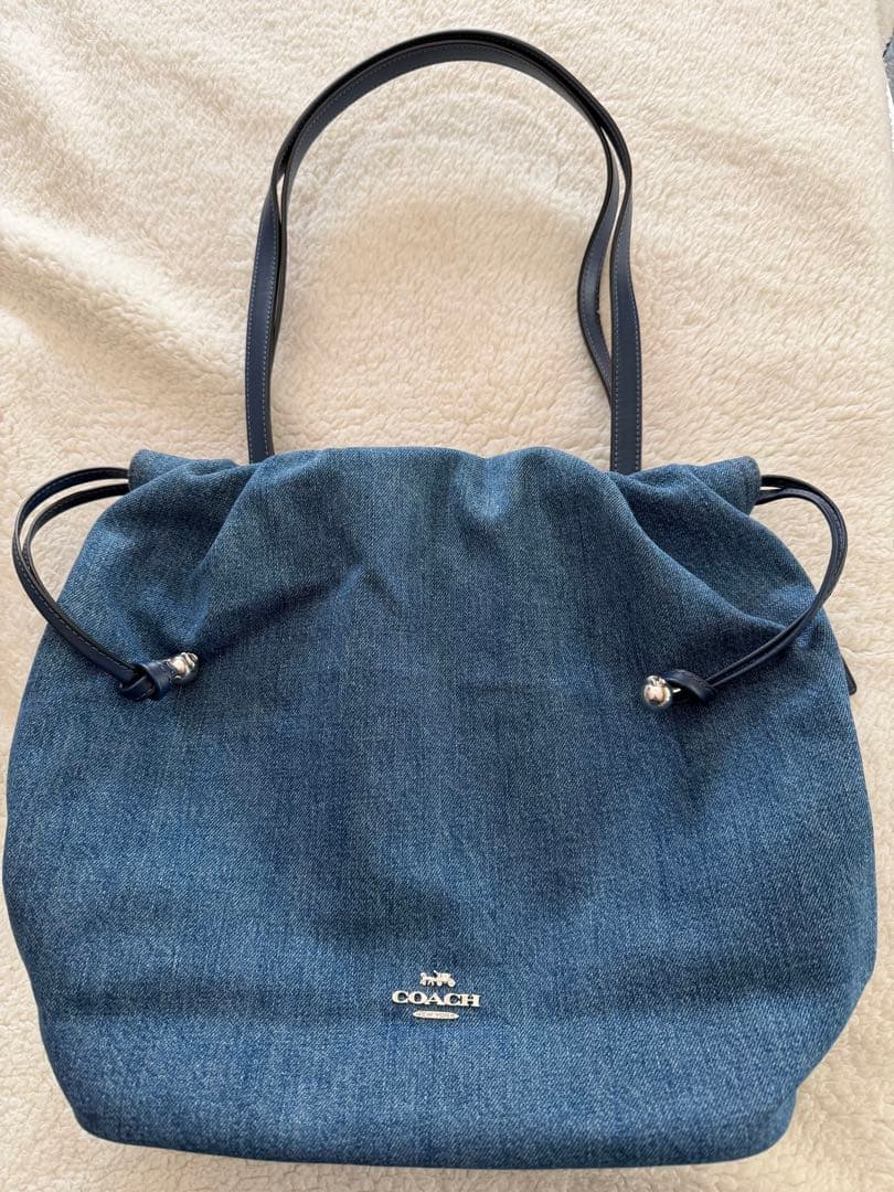 ⭐︎超美品　コーチ　ドローストリング　デニムショルダーバッグ