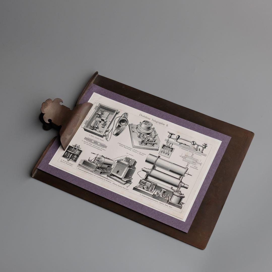 1920年前後のフランス製真鍮製ドキュメントクリップボード