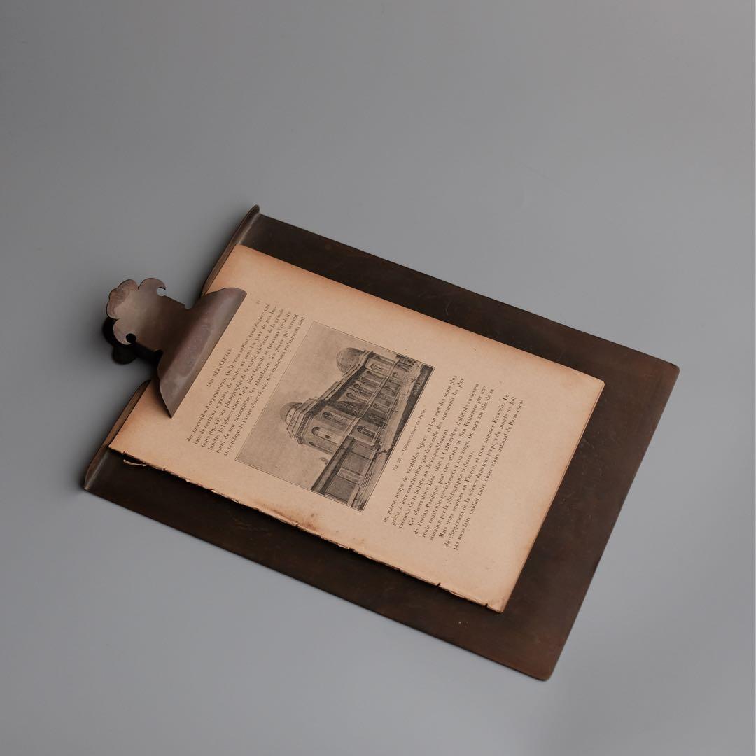 1920年前後のフランス製真鍮製ドキュメントクリップボード