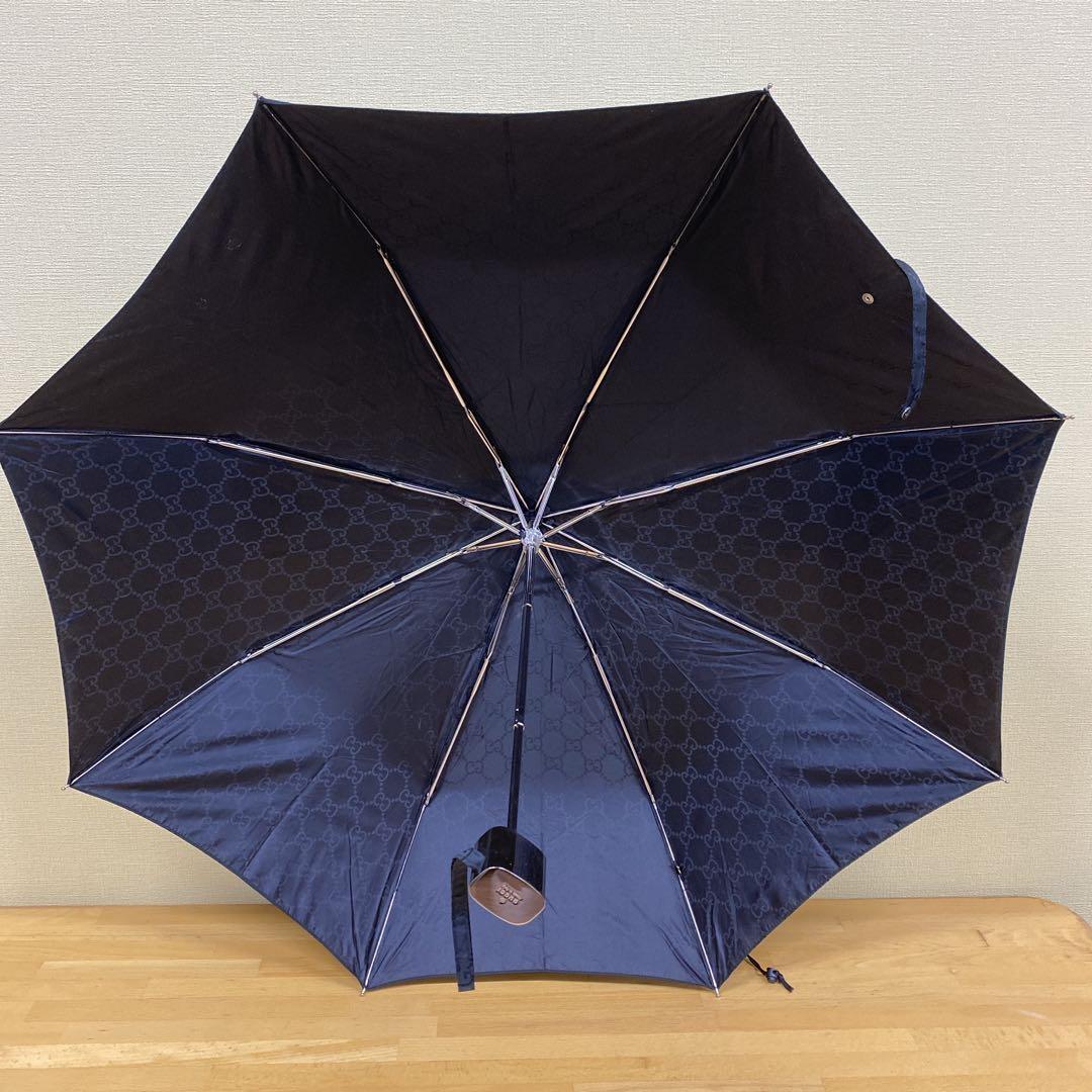 ★極美品★Gucci 折りたたみ傘 ブラックGGパターン ケース付き グッチ