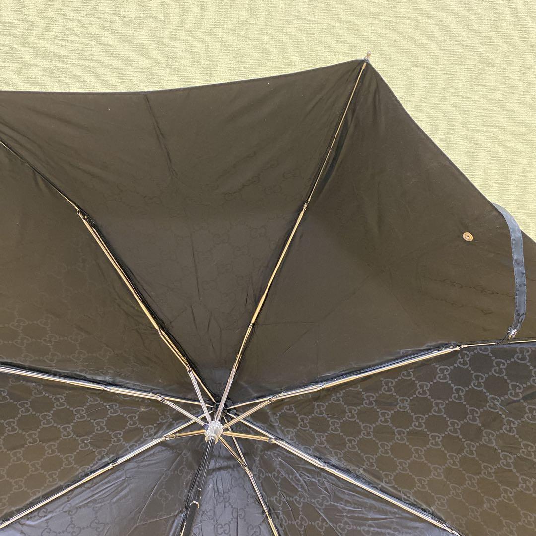 ★極美品★Gucci 折りたたみ傘 ブラックGGパターン ケース付き グッチ