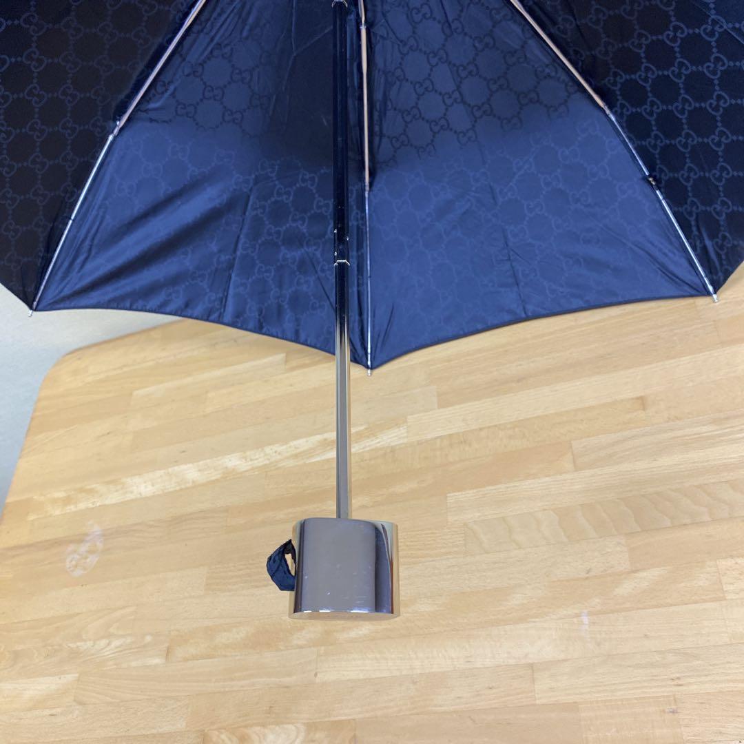 ★極美品★Gucci 折りたたみ傘 ブラックGGパターン ケース付き グッチ