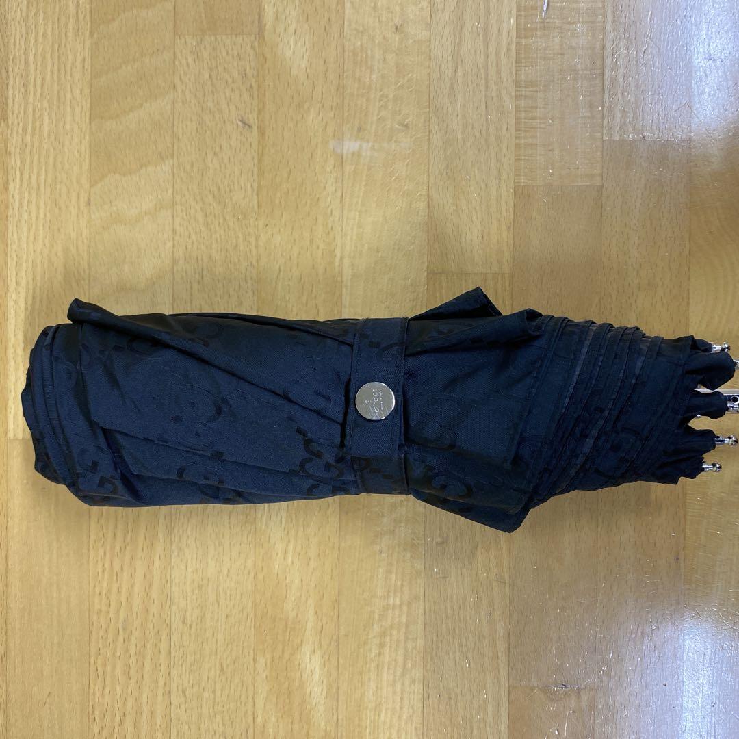 ★極美品★Gucci 折りたたみ傘 ブラックGGパターン ケース付き グッチ