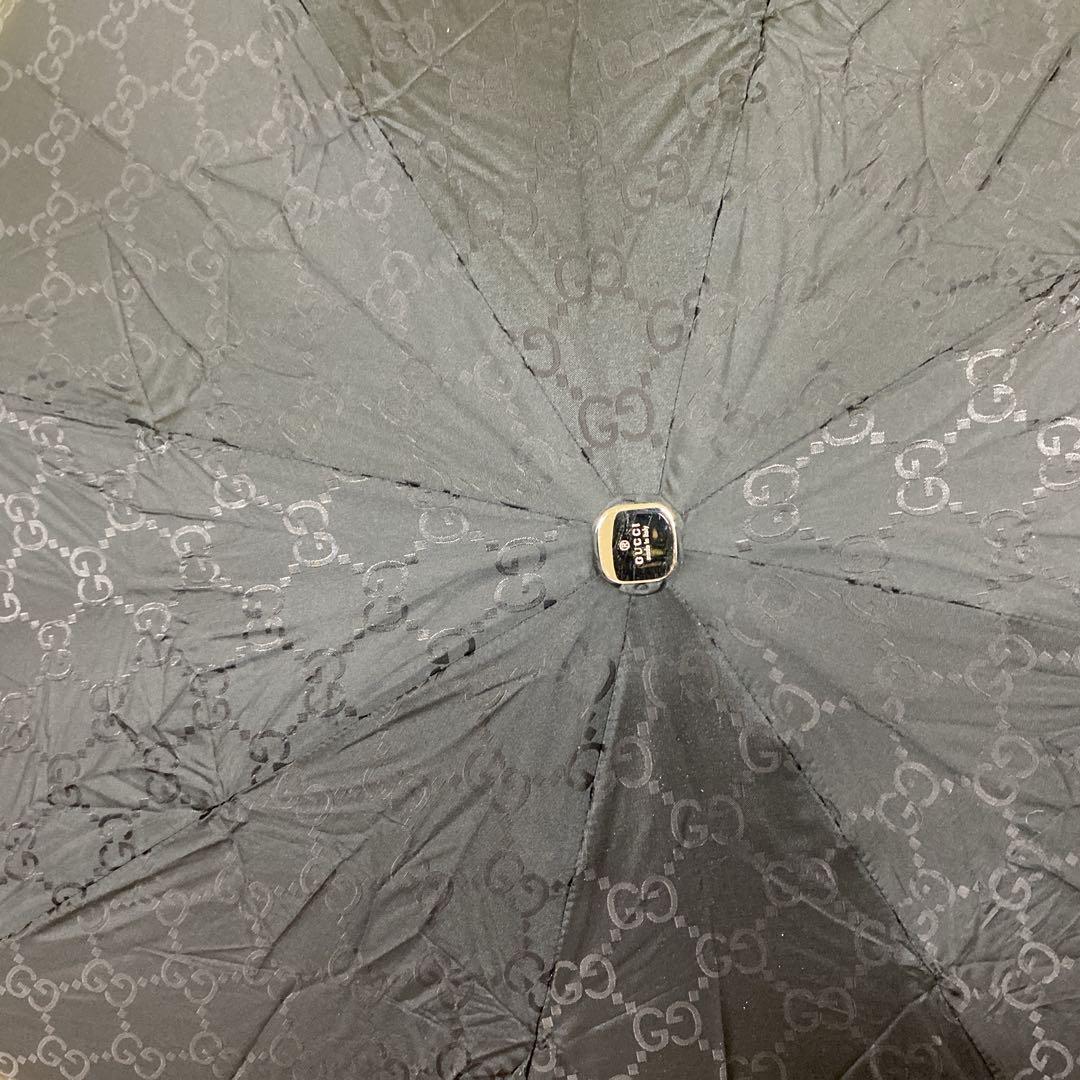 ★極美品★Gucci 折りたたみ傘 ブラックGGパターン ケース付き グッチ