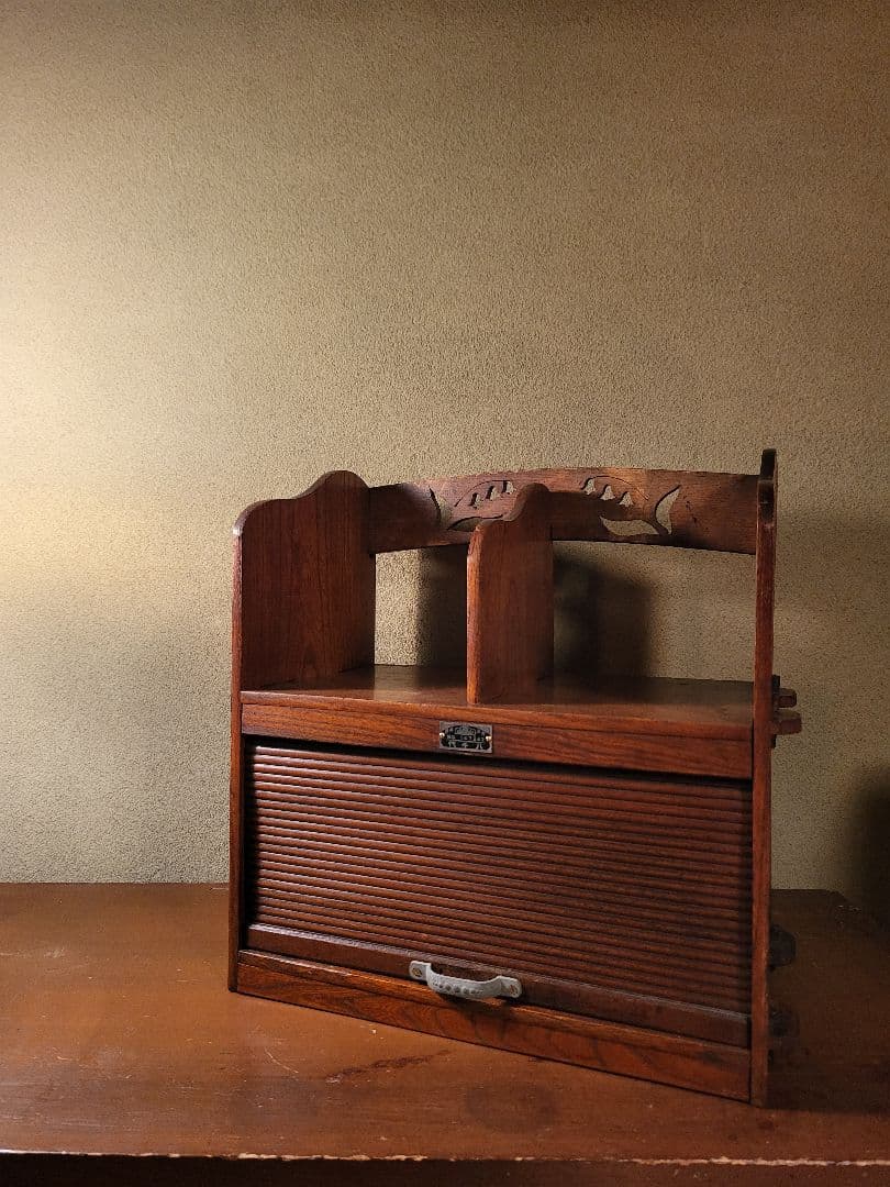 蛇腹 収納付き 楔式 本棚　古道具　レトロ　ヴィンテージ　アンティーク