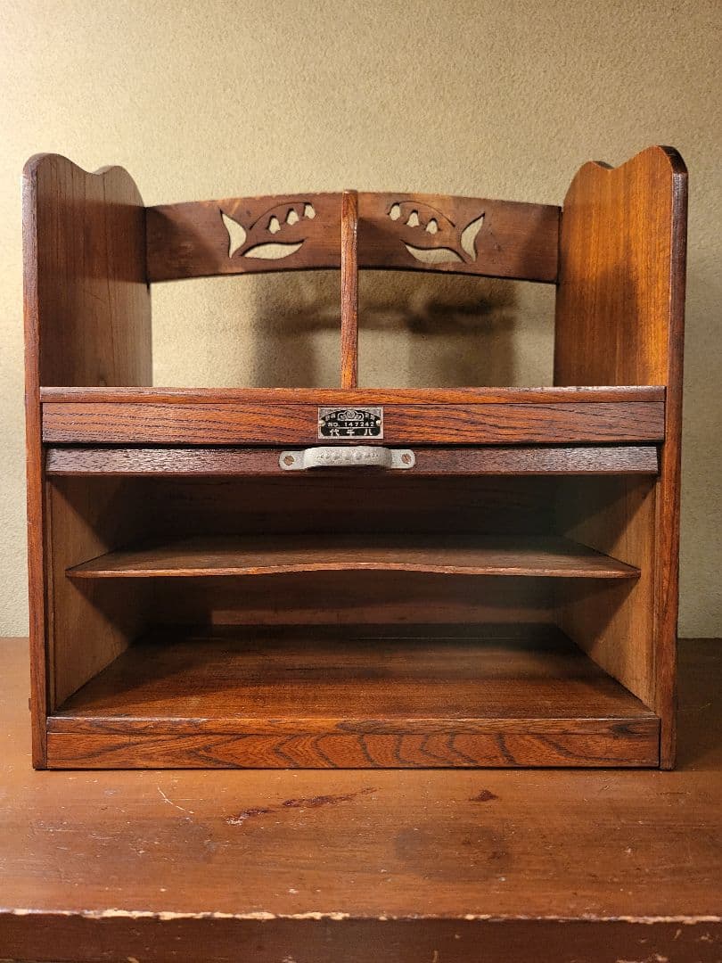 蛇腹 収納付き 楔式 本棚　古道具　レトロ　ヴィンテージ　アンティーク