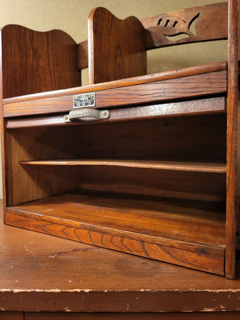 蛇腹 収納付き 楔式 本棚　古道具　レトロ　ヴィンテージ　アンティーク