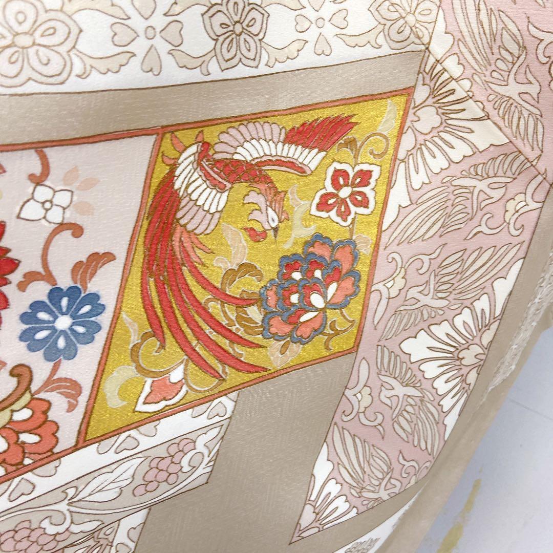 極美品 正絹 色留袖　4点セット 三つ紋 総柄　高級　袋帯　比翼仕立て